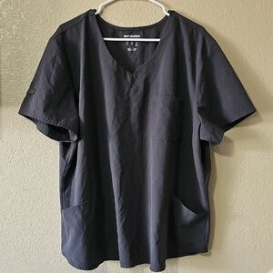 1a Scrubstar Grey Short Sleeve V-Neck Scrub Top